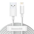 Baseus Simple Wisdom USB-A / Lightning-kaapeli - 1.5m, 2 kpl. - Valkoinen