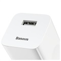 Baseus Single USB Nopea Matkalaturi CCALL-BX02 - 24W - Valkoinen