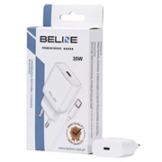 iPhone 15 / Plus / Pro / Max Beline PD 3.0 USB-C GaN-laturi - 30W - valkoinen