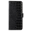 Crocodile Samsung Galaxy S21 FE 5G Lompakkomallinen Nahkakotelo kanssa RFID