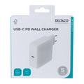 DELTACO USB-C PD seinälaturi 65W - Valkoinen