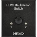 Deltaco kaksisuuntainen 2-porttinen HDMI-kytkin - musta