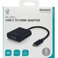 Deltaco USB-C HDMI-sovitin - 4K/60Hz - musta