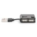 Digitus DA-70217 4-porttinen USB Hubi - 480Mbps, Win/Mac - Musta