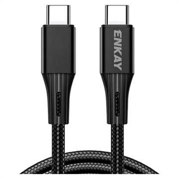 Enkay Power Delivery USB-C Kaapeli - 100W, 5A, 1m - Musta