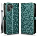 Fairphone 5 suojakuori lompakolla ja hihnalla - kuusikulmainen kuvio - vihreä