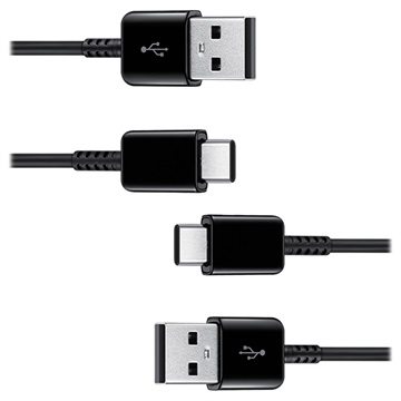 Samsung USB-A / USB-C Kaapeli EP-DG930MBEGWW - 1.5m - 25W - 2 Kpl. - Musta