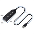 Korkeanopeuksinen 4-Porttinen USB Hubi 2.0 - 480Mbps - Musta