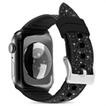 Kingxbar Crystal Fabric Apple Watch 7/SE/6/5/4/3/2/1 Ranneke - 45mm/44mm/42mm - Musta