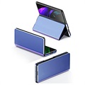Luxury Mirror View Samsung Galaxy Z Fold3 5G Lompakkokotelo - Sininen