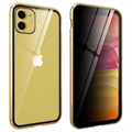 iPhone 11 Magneettikotelo Yksityisyyttä Karkaistua Lasia - Kulta