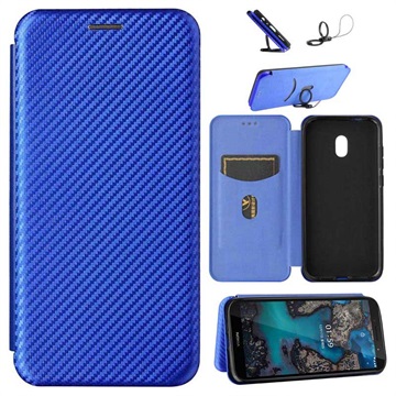 Nokia C1 Plus Läppäkotelo - Hiilikuitu (Avoin pakkaus - Erinomainen) - Sininen