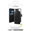 Puro 2-in-1 Samsung Galaxy S22 5G Magneettinen Lompakkokotelo - Musta