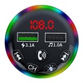 RGB LED Bluetooth FM-lähetin ja Autolaturi F13 2x USB:llä