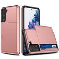 Samsung Galaxy S21 FE 5G Hybridikotelo Liukuvalla Korttipaikalla - Ruusukulta