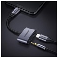 Ugreen 2-in-1 Charge & Audio USB-C Sovitin - 1.5A (Avoin pakkaus - Bulkki Tyydyttävä) - Harmaa