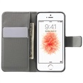 iPhone 5 / 5S / SE Wallet kotelo - Perhoset / Ympyrät