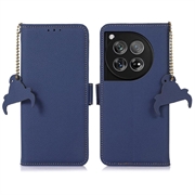 OnePlus 12 Lompakkomallinen Nahkakotelo kanssa RFID - Sininen