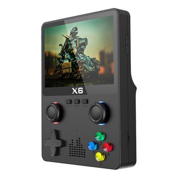 X6 HD 3,5-tuuman näytöllä varustettu kannettava pelikonsoli Sisäänrakennettu videopelikone, jossa on kaksi joystickiä - musta
