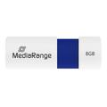 MediaRange USB 2.0 -muistitikku Liukumekanism:illa - 8Gt - Sininen / Valkoinen