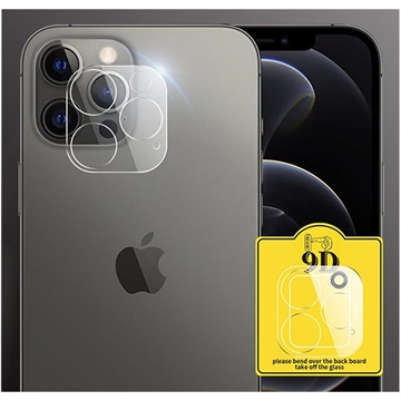 iPhone 12 Pro Max 9D Kameran Linssin Karkaistu Lasisuoja - Läpinäkyvä
