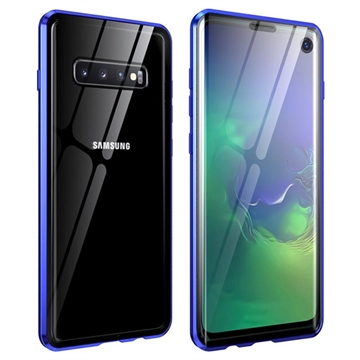 Samsung Galaxy S10 Magneettikotelo Panssarilasi - 9H sella - Sininen