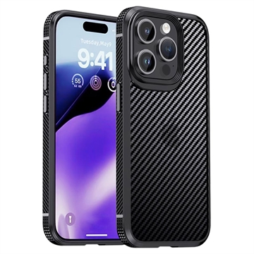 iPhone 15 Pro Max iPaky Hybridikotelo - Hiilikuitu - Musta