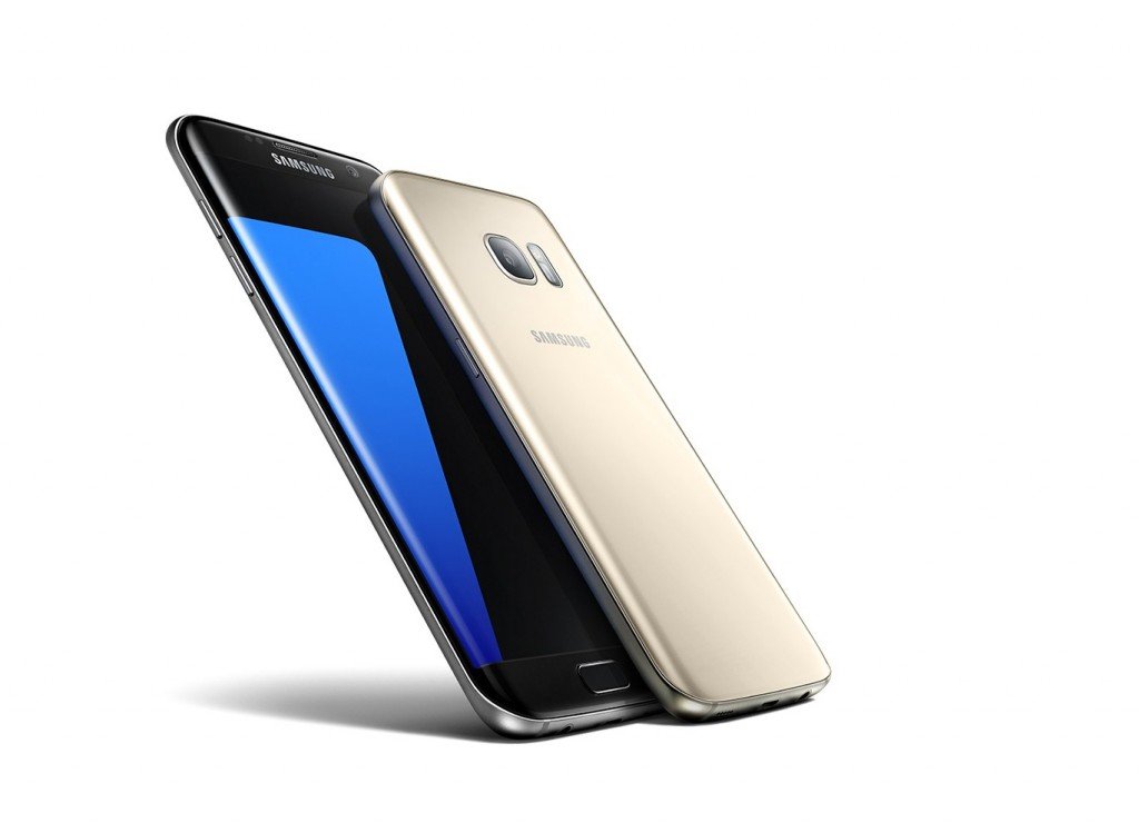 Musta Galaxy S7 Edge ja Kultainen Galaxy S7