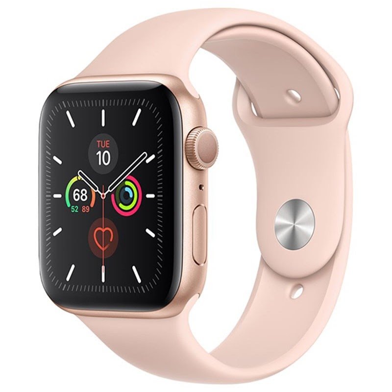 Apple Watch Series 5 vaaleanpunainen Apple Watch 5 urheiluhihnalla