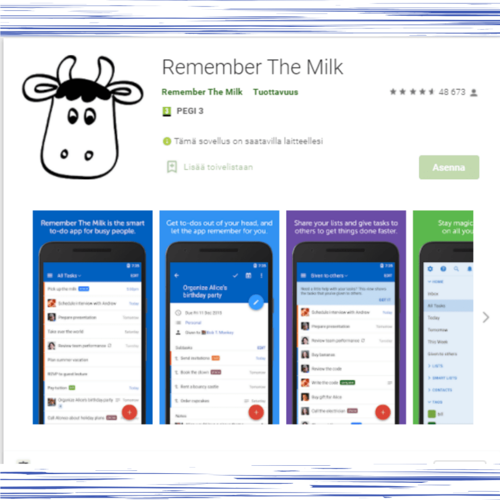 Remember The Milk: Älykäs tehtäväsovellus