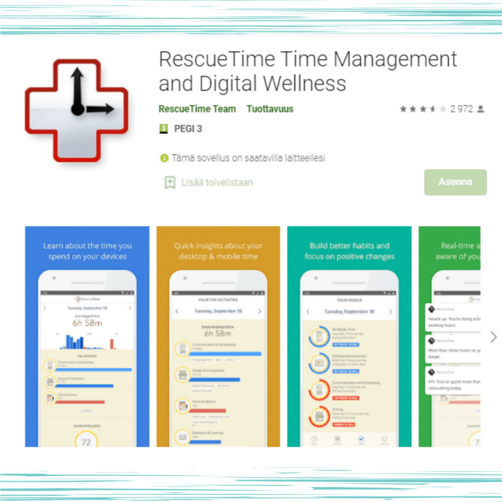 RescueTime ihanteelliseen työ- ja yksityiselämän tasapainoon