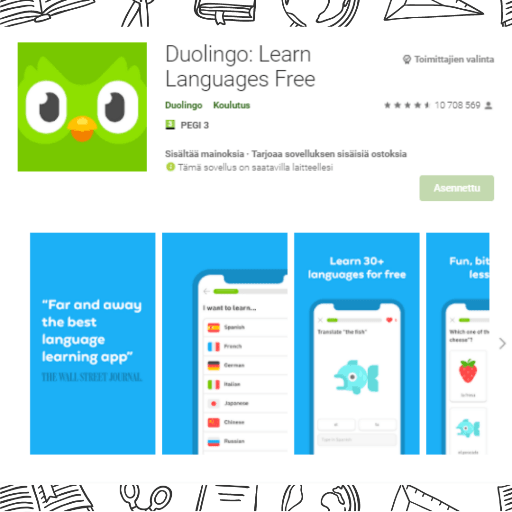 Duolingo-kielisovellus