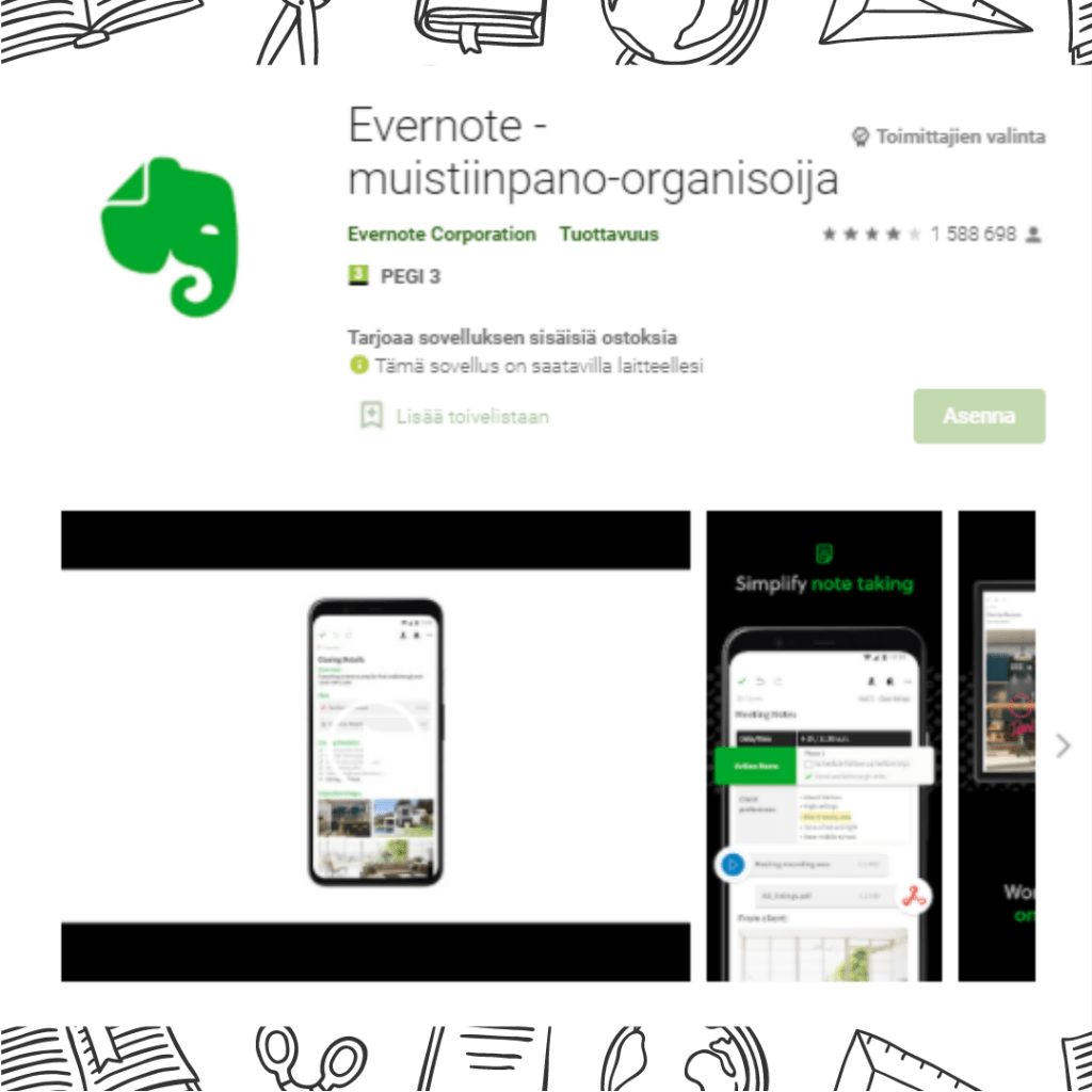 Evernote Organizing -sovellus