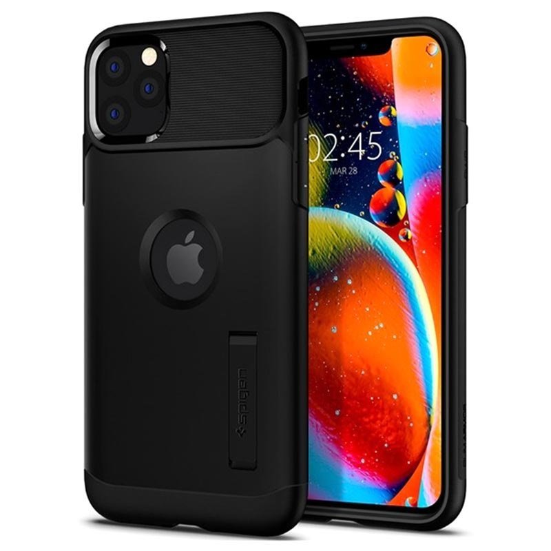 iPhone 11 Pro kotelo jalustalla Spigeniltä