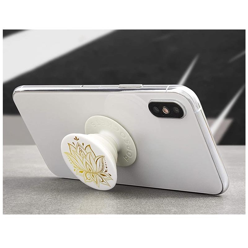 PopSocket, jossa kullanvärinen lootuksenkukka