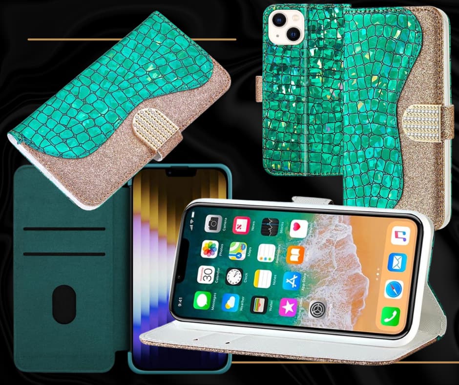 Croco Bling Series lompakkokotelo iPhone 14:lle