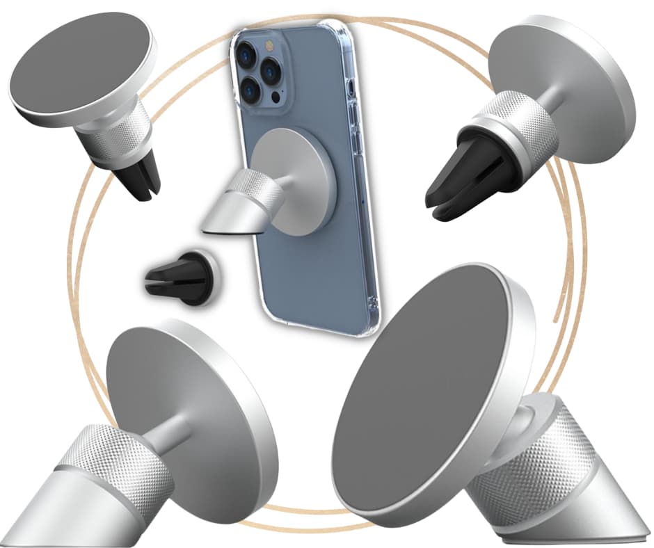 Just Mobile AluDisc Go Magnetic kännykkäteline ohuella ja modernilla ilmeellä