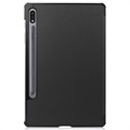 Tri-Fold Series Samsung Galaxy Tab S7/S8 Kotelo - Musta