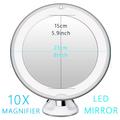 10X suurennos LED-peili 8-tuumainen meikkipeili imukupin muotoilulla kylpyhuoneen pukeutumispöydälle