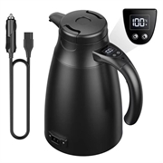 12V/24V:n autokäyttöinen vedenkeitin älykkäällä lämpötilansäätimellä - 1200ml - musta