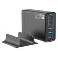 135W GaN pöytälaturi / 6-porttinen nopea latausasema - 3x USB-C, 3x USB-A