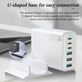 135W GaN pöytälaturi / 6-porttinen nopea latausasema - 3x USB-C, 3x USB-A - musta