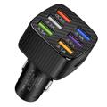 Moniporttinen Nopea Auton Laturi BK-360 - 6xUSB-A, 15A - Musta