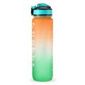 1L urheiluvesipullo, jossa on aikamerkintä Vesikannu vuototurvallinen juomakattila toimistoon koulun leirintäalueelle (BPA-vapaa) - oranssi / vihreä
