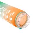 1L urheiluvesipullo, jossa on aikamerkintä Vesikannu vuototurvallinen juomakattila toimistoon koulun leirintäalueelle (BPA-vapaa) - oranssi / vihreä