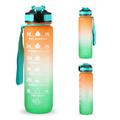 1L urheiluvesipullo, jossa on aikamerkintä Vesikannu vuototurvallinen juomakattila toimistoon koulun leirintäalueelle (BPA-vapaa) - oranssi / vihreä - oranssi / vihreä