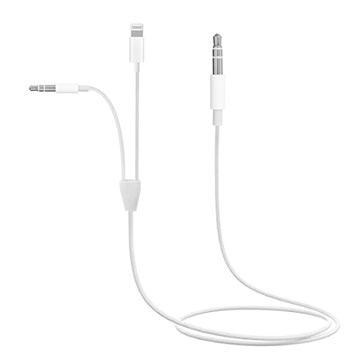 2 in 1 3.5mm AUX Audio Kaapeli MH030 - iOS, Android - Valkoinen