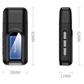 2-in-1 Bluetooth Audio Adapteri LCD-näytöllä RT11 - Musta