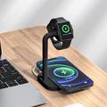 2 in 1 Magneettinen langaton latauslaite Desktop Wireless Fast Charging Base Stand Dock Station Apple Watch/iPhone - musta - musta