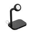 2 in 1 Magneettinen langaton latauslaite Desktop Wireless Fast Charging Base Stand Dock Station Apple Watch/iPhone - musta - musta